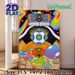 Psychedelic Mushroom Kingdom Painting Poster, Vibrant Trippy Cartoon Style Poster, Bold Colorful Artistic Decor With Whimsical Figures & Mushrooms_maomaolike.com