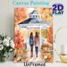 Autumn Gazebo & Friends Painting Poster, Warm Watercolor Style Poster, Cozy Fall Scene With Two Figures, Pumpkins And Foliage, Ideal For Living Room_maomaolike.com