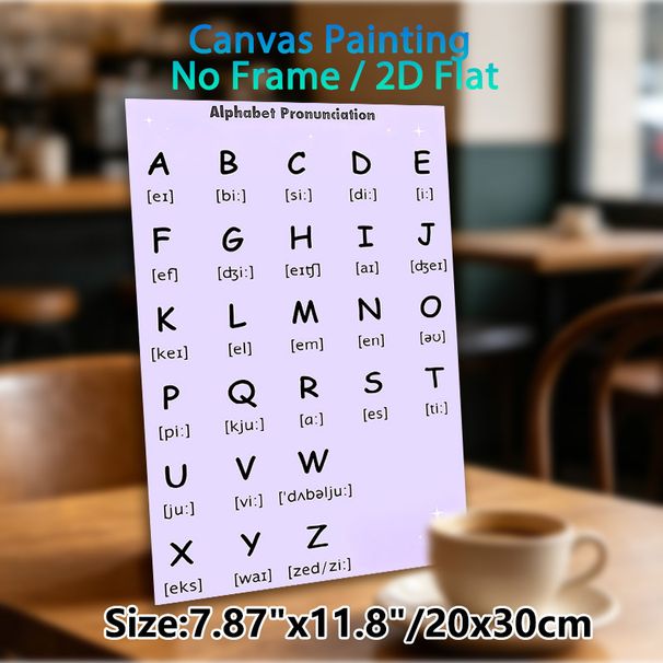 Alphabet Pronunciation Painting Poster, Soft Purple Minimalist Clear Alphabet Phonetic Guide Poster, Practical For English Pronunciation Learning_maomaolike.com