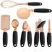 Hot Selling Kitchen Tools Household Can Opener Pizza Cutter Eggbeater Garlic Press Ice Cream Scoop Rose Gold Stainless Steel 7-piece Set_maomaolike.com