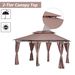 Gazebo 10x13 Khaki With Curtains Vented Roof And Steel Frame For Outdoor Use_maomaolike.com