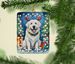Great Pyrenees Christmas Reindeer Porcelain Ornament Christmas Tree Hanging Decorations For Home Christmas Holiday, Rectangle, Gift, Multicolor_maomaolike.com