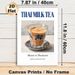 Thai Milk Tea Painting Poster, Vintage-style Elegant Blue-Patterned Glass Of Creamy Thai Milk Tea Poster, Brings Exotic Culinary Charm, Suitable For_maomaolike.com