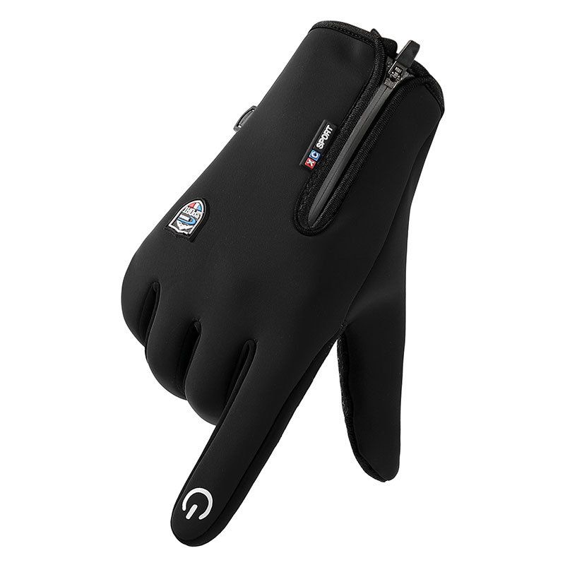 Cycling gloves men's fall and winter anti-splash plus velvet warm non-slip full-finger outdoor mountaineering sports gloves ladies_maomaolike.com
