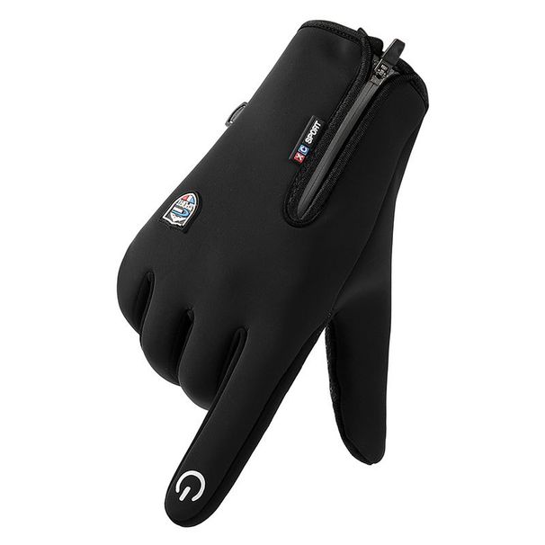 Cycling gloves men's fall and winter anti-splash plus velvet warm non-slip full-finger outdoor mountaineering sports gloves ladies_maomaolike.com