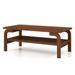 47 Inches Accent Rectangular Coffee Table Open Shelves Design,for Living Room, Bedroom, Study, Reception Room_maomaolike.com