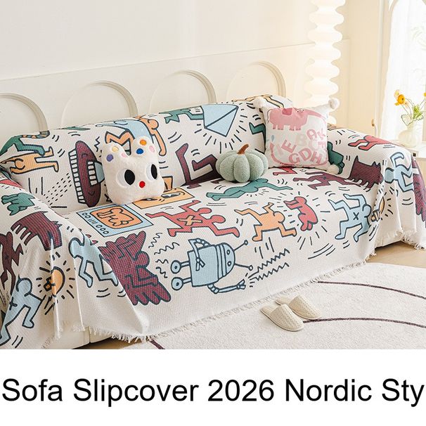 Sofa Slipcover 2026 Nordic Style Full-Cover Cushion Cover Blanket Single And Three-Seater Suitable For All_maomaolike.com