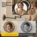 Punch-Free Walnut Bathroom Makeup Mirror, Folding Wall-Mounted Beauty Mirror For Home Use, Hotel Bathroom Mirror_maomaolike.com
