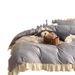 Wholesale INS French Retro Ruffled Pure Four-Piece Princess Style Full Yarn-Dyed Washed Cotton 4-Piece Set_maomaolike.com