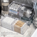 Bathroom Mirror Cabinet Storage Box Stackable Transparent Box Bathroom Cabinet Washstand Cotton Swab Makeup Cotton Sample Organizer_maomaolike.com
