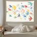 Hand-painted Cartoon Flying Bird Bedroom Simple Background Cloth Dormitory Bedside Transformation Room Tapestry Decoration_maomaolike.com
