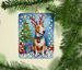 Bull Terrier Christmas Reindeer Porcelain Ornament Christmas Tree Hanging Decorations For Home Christmas Holiday, Rectangle, Gift, Multicolor_maomaolike.com