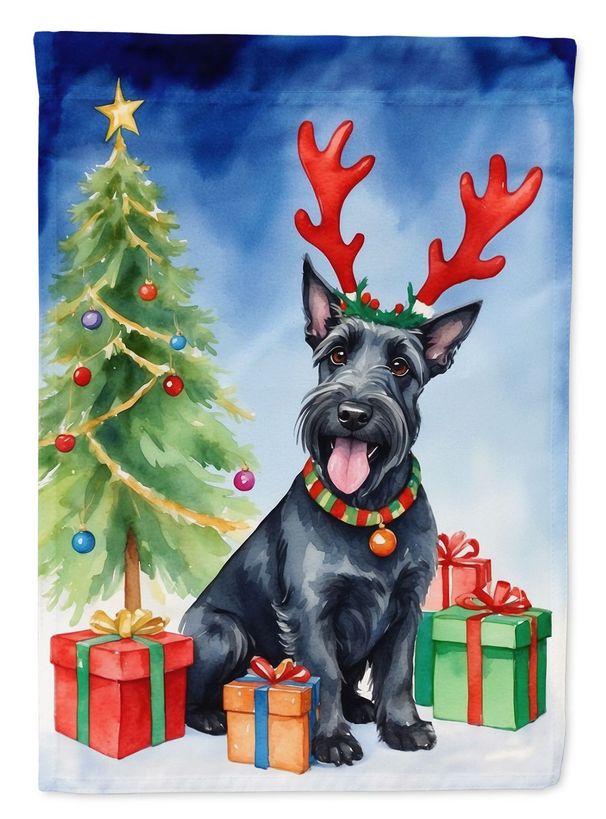 Scottish Terrier Christmas Reindeer Garden Flag Mailbox Flag Decorative Yard Flag Banner Outside Patio Artwork Yard Flower Beds, Garden Size, Multicolor_maomaolike.com