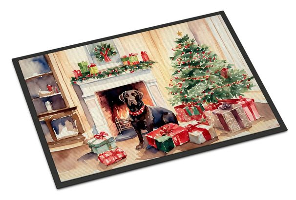 Labrador Retriever Cozy Christmas Doormat Front Door Mat Indoor Outdoor Rugs For Entryway, Non Slip Washable Low Pile, 24H X 36W_maomaolike.com