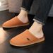 Extra-large Slippers For Winter With Footbed Non-slip Sole Comfortable Fuzzy Soft Men's Warm Fleece Cozy Slides_maomaolike.com