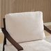Modern Accent Chair, Mid Century Modern Accent Chairs, Linen Fabric Arm Chair With Wood Armrests, Upholstered Leisure Chair For Living Room, Bedroom, Reception Room, White_maomaolike.com