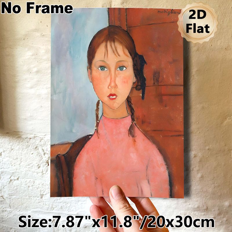 Braided Young Woman Portrait Painting Poster, Soft-toned Expressionist Style Poster, Elegant Artistic Wall Decor Suitable For Living Room, Bedroom_maomaolike.com