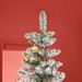 7.5ft Unlit Snow-Flocked Slim Pine Artificial Christmas Tree With Realistic Branches And 668 Tips_maomaolike.com