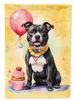 Staffordshire Bull Terrier Happy Birthday House Flag Large Porch Sleeve Pole Decorative Outside Yard Banner Artwork Wall Hanging, Polyester, House Size, Multicolor_maomaolike.com