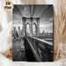 Brooklyn Bridge Themed Painting Poster, Monochrome Urban Bridge & Skyline Scene Poster, Timeless Cityscape Design Ideal For Living Room, Office Wall_maomaolike.com
