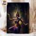 Traditional Southeast Asian Dancer Painting Poster, Exquisite Mystical Dark-toned Poster, Ornate Golden & Purple Costumed Dancer Artwork With Cultural_maomaolike.com
