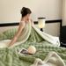 Solid Color Double Layer Thickened Rabbit Plush Lamb Fleece Bubble Flannel Warm Nap Thick Blanket_maomaolike.com