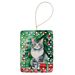 Foldex Exotic Fold Cat By The Christmas Tree Porcelain Ornament Christmas Tree Hanging Decorations For Home Christmas Holiday, Rectangle, Gift, Multicolor_maomaolike.com