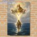 Trinity Themed Religious Painting Poster, Serene Realistic Sacred Scene Poster, Spiritual Artwork Ideal For Home, Church And Prayer Space_maomaolike.com