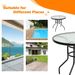 32 Inch Patio Tempered Glass Steel Frame Round Table With Convenient Umbrella Hole_maomaolike.com