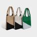 High-End Tote Niche Large Capacity Foldable Lightweight Washable Geometric Triangle Color Block Fly Weave Bag_maomaolike.com