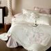 Wholesale INS Fresh Princess Style Pure 80s Long Staple Embroidered Bow Four-Piece All Cotton 4-Piece Set_maomaolike.com