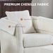 Swivel Accent Chair With Ottoman Set, Modern Chenille Barrel Armchair With Removable Back Pillow & 2 Armrest Covers For Living Room, Bedroom, Office, White_maomaolike.com