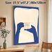 Coffee Cup & Hands Themed Painting Poster, Minimalist Blue & Beige Stylized Graphic Poster, Warm Inspirational Decor Idea For Home Office, Living Room_maomaolike.com