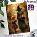 Autumn Witch Themed Painting Poster, Warm-toned Whimsical Forest Walk Scene Poster, Cozy Fall-inspired Artwork Ideal For Home Wall Decor And Halloween_maomaolike.com