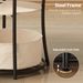 Round Side Table With Charging Station, 3-Tier End Table With Fabric Storage Bag And Shelf, Natural Wood_maomaolike.com