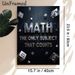 Math Themed Painting Poster, Sleek Mechanical-style Lettering With Circuit Background & Number Cubes Poster, Featuring Witty "The Only Subject That_maomaolike.com