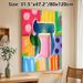 Abstract Cat Silhouette Painting Poster, Vibrant Watercolor Style Poster, Artistic Abstract Cat Design With Colorful Geometric Elements, Ideal For_maomaolike.com