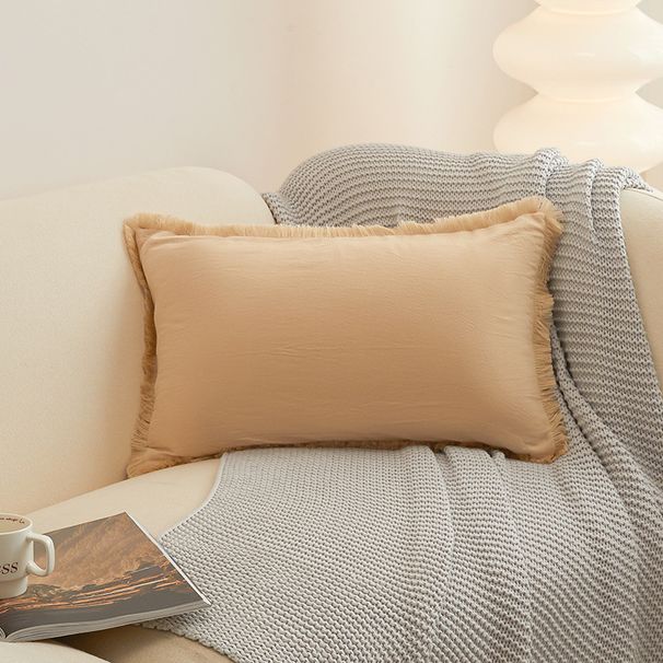 Home Furniture Washed Cotton Pillowcase Without Core Modern Simple Living Room Sofa Pillow Cushion Cover_maomaolike.com
