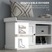 Shoe Storage Bench With Cushioned Seat, Entryway Bench Seat With 2 Cabinets And Adjustable Shelf For Hallway, White_maomaolike.com