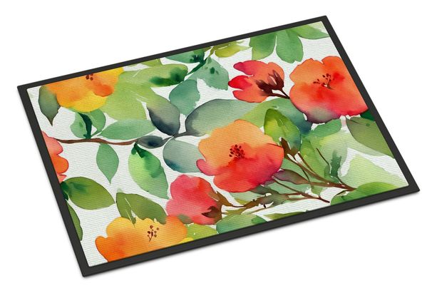 Connecticut Mountain Laurels In Watercolor Doormat Front Door Mat Indoor Outdoor Rugs For Entryway, Non Slip Washable Low Pile, 24H X 36W_maomaolike.com