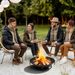 24 Inch Heavy-Duty Metal Fire Pit Bowl Outdoor Wood-Burning Firepit With Handles_maomaolike.com