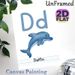 Letter D Dolphin Painting Poster, Soft Watercolor Style Dolphin & Letter Dd Poster, Facilitates Alphabet Learning, Ideal For Study Spaces_maomaolike.com