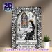 Julian Of Norwich Religious Painting Poster, Vintage Detailed Illustrated Scene With Nun, Cat & Stained Glass Poster, Serene Spiritual Artwork_maomaolike.com