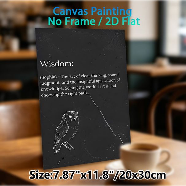 Wisdom Themed Painting Poster, Minimalist Black & White Line-art Owl With Inspirational Text Poster, Thought-provoking Wisdom Quote To Add Reflective_maomaolike.com