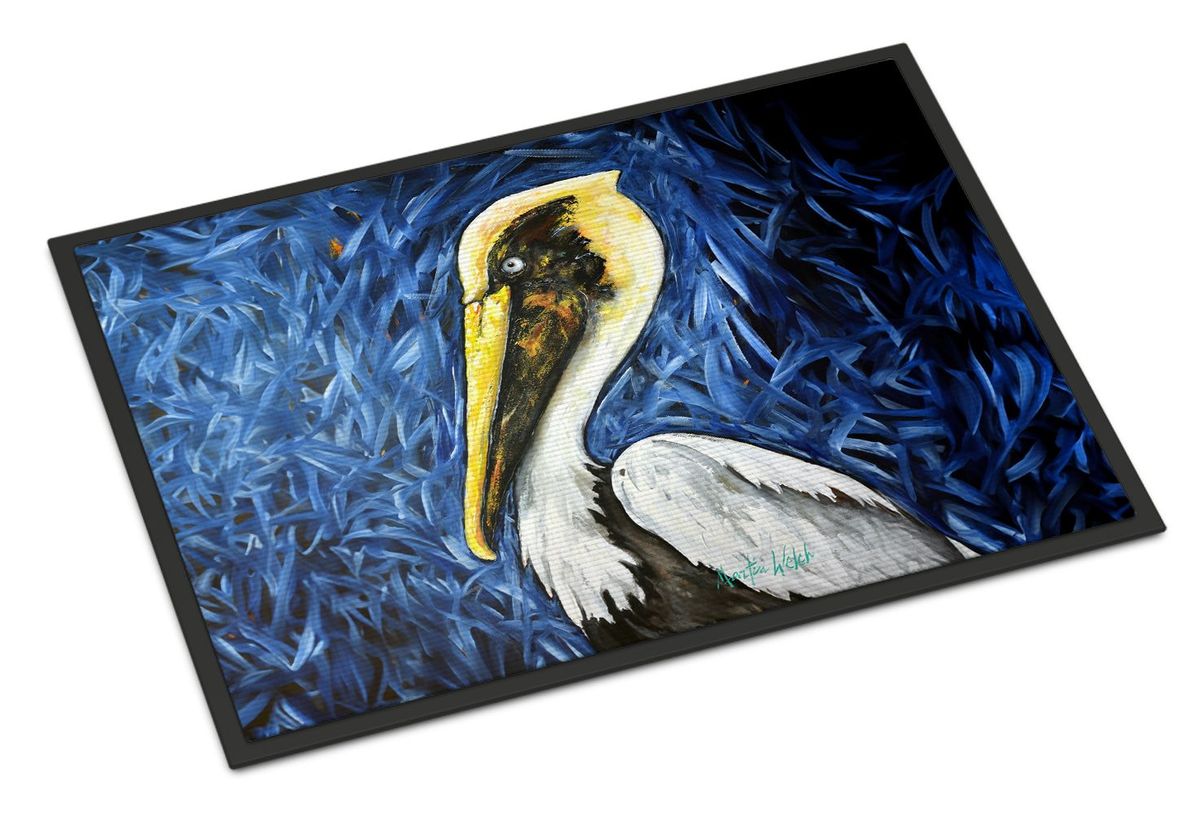 Fierce Pelican Doormat Front Door Mat Indoor Outdoor Rugs For Entryway, Non Slip Washable Low Pile, 24H X 36W_maomaolike.com