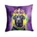 Labrador Retriever King Of Mardi Gras Throw Pillow Machine Washable, Indoor Outdoor Decorative Pillow For Couch, Bed Or Patio, 14Hx14W_maomaolike.com