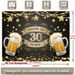 30th Birthday Party Backdrop - 2D Flat Polyester Banner Cheers To 30 Years Design With Mugs, Stars, Photo Booth Props, Party Decor_maomaolike.com