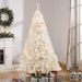 6 Ft Tall Prelit Christmas Tree Douglas Fir Artificial Christmas Tree With Realistic Branches, 250 Warm White LED Lights And 1000 Tips, White_maomaolike.com