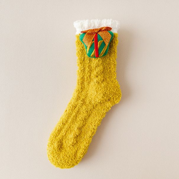 Christmas sock Christmas socks coral velvet socks women's mid-tube socks autumn and winter home cute plus velvet thick warm month socks_maomaolike.com