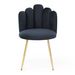 Modern Velvet Dining Chairs Set Of 2, Upholstered Woven Dining Chair With Golden Metal Legs, Upholstered Dining Chairs For Dining Room, Kitchen, Vanity, Living Room BLACK_maomaolike.com